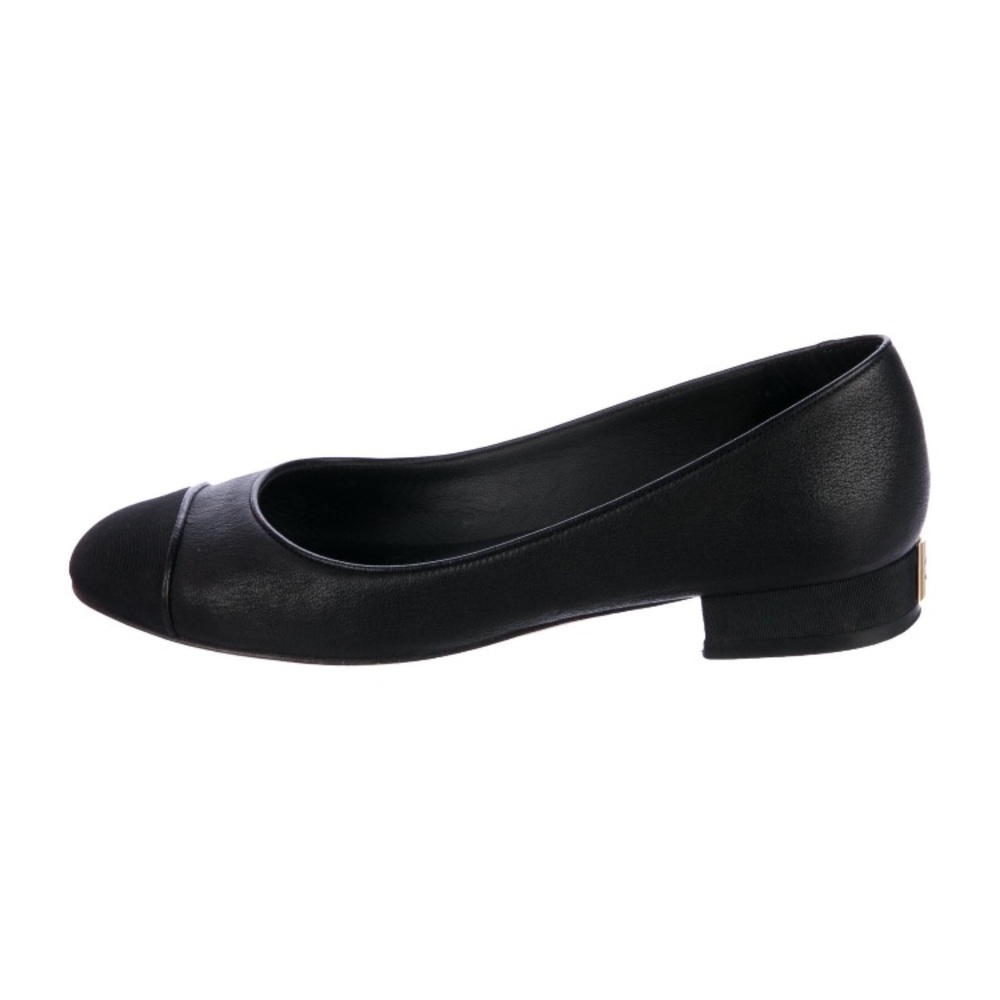 Chanel Cap Toe Flats with Golden CC at Heels